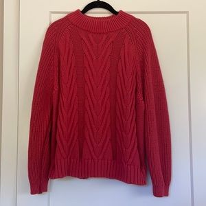 J. Crew knit cotton sweater in jewel-tone pink